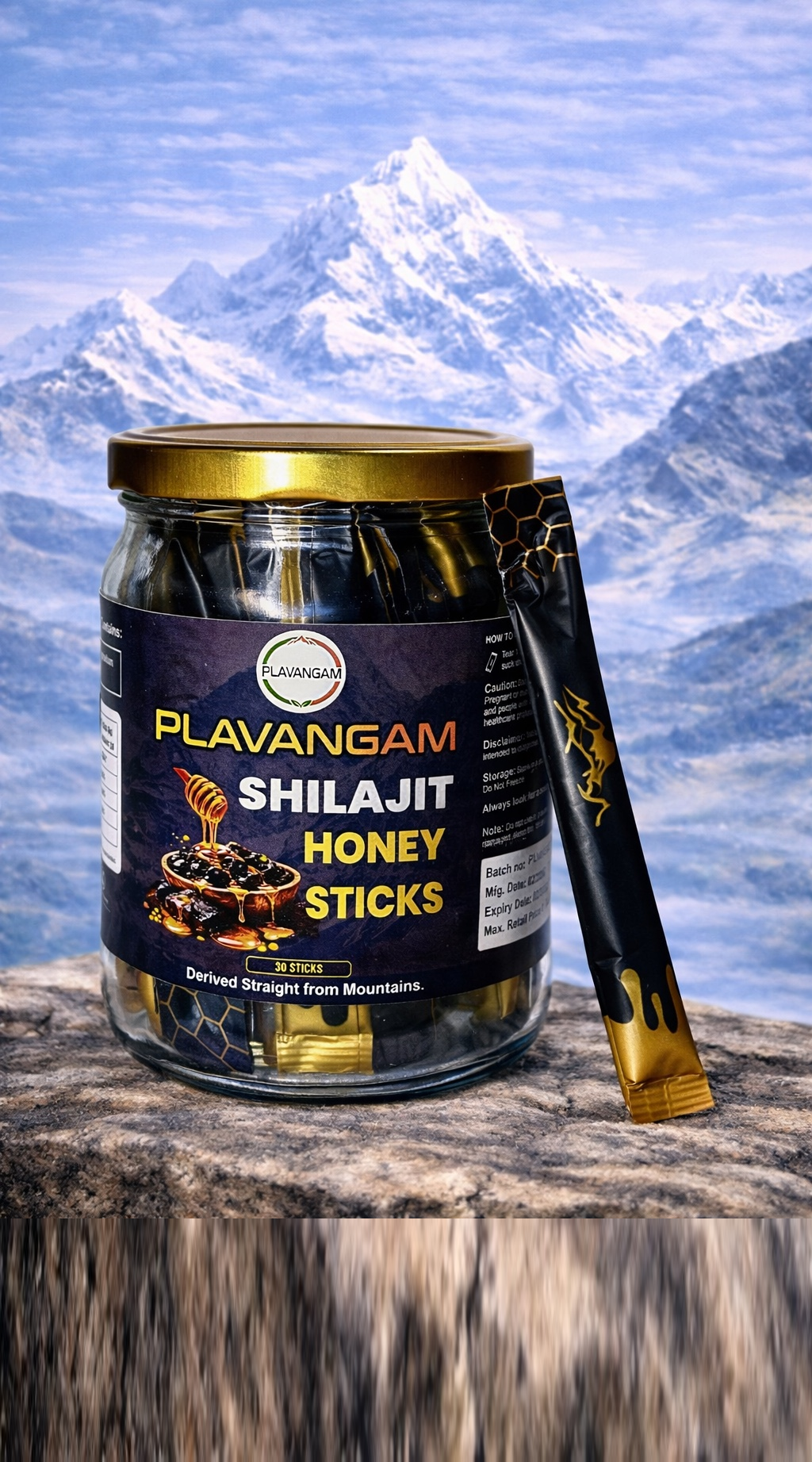 plavangam shilajit honey stick Plavangam Himalayan Shilajit Energy Sips - 30 Honey Stick Sachets